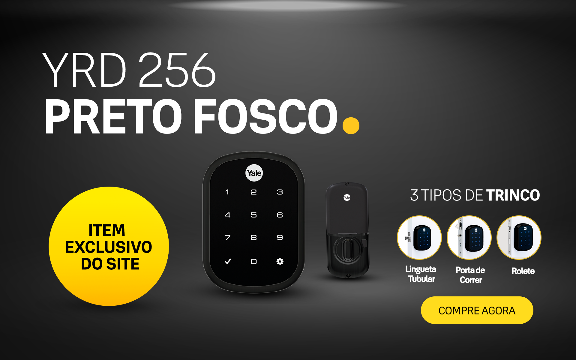 Banner Fechadura YRD 256 Preto - Mobile