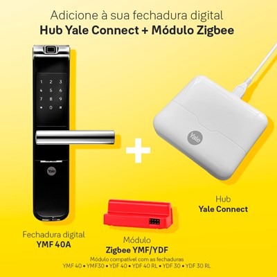 COMBO - Fechadura Digital YMF 40A abre com APP, Biometria e Senha - Trinco Lingueta e Reversível