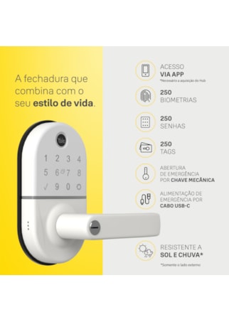 Segunda imagem do produto Fechadura Digital Compact com Biometria e Senha | Yale