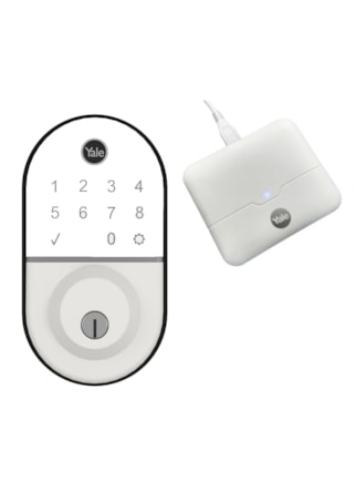 Fechadura Digital Compact Rolete Branca + Kit Conectividade