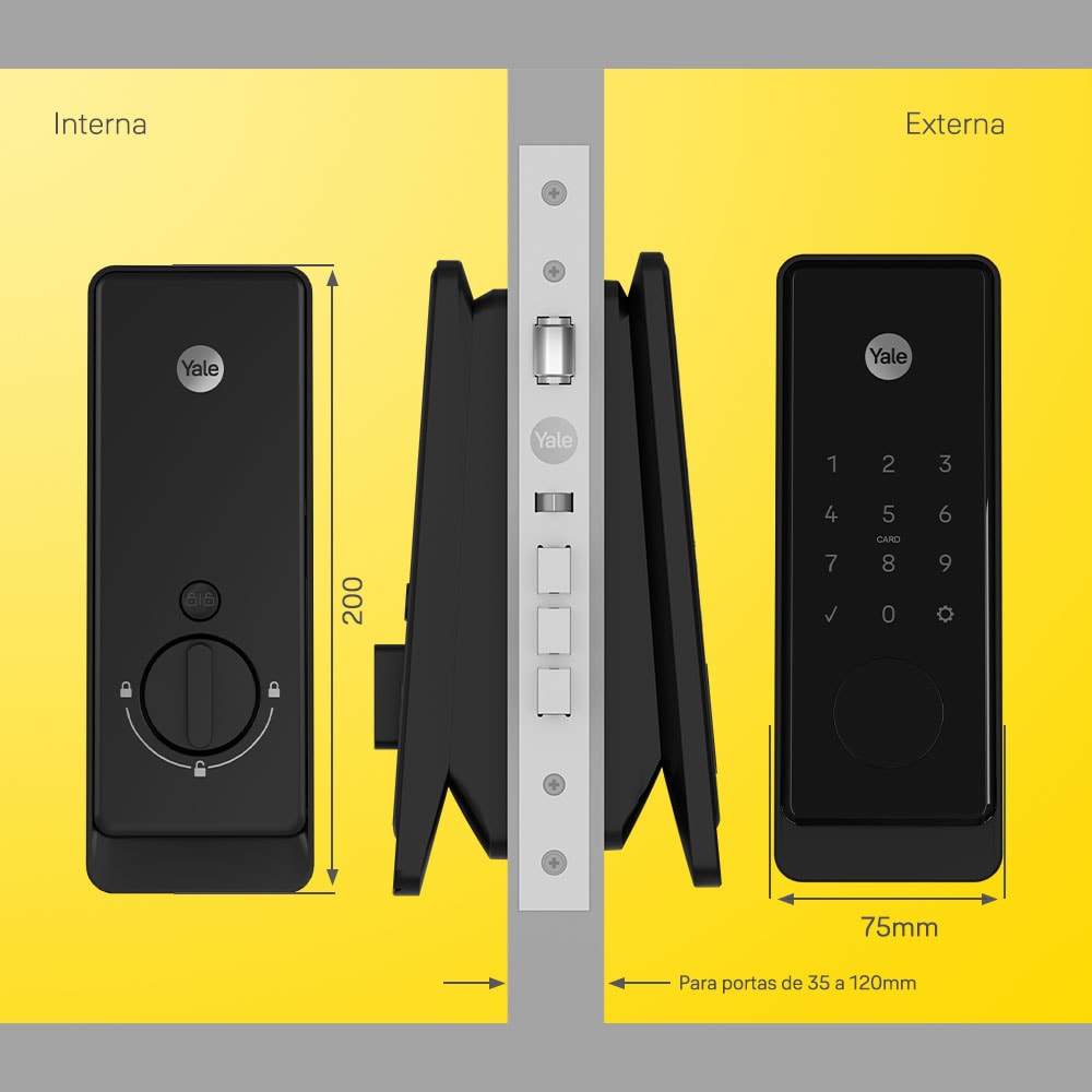 Fechadura Digital Gemini Mini c/ Biometria e Senha