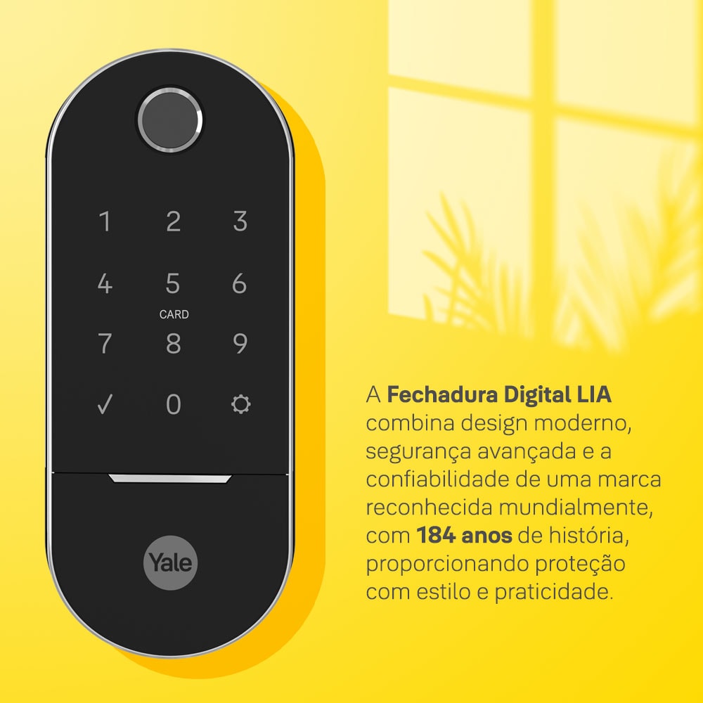 Fechadura Digital Lia BP (Porta de Correr) com Biometria e Senha