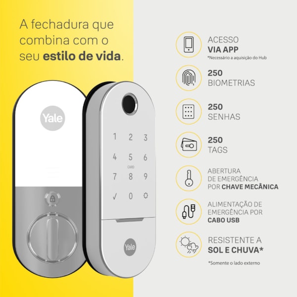 Fechadura Digital Lia BP (Porta de Correr) com Biometria + Kit Conectividade