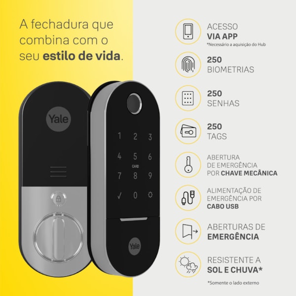 Fechadura Digital Lia com Biometria e Senha | Yale