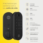 Fechadura Digital Lia Preto Fosco com Biometria | Yale - Pré Venda