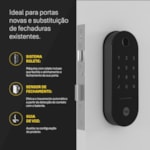 Fechadura Digital Lia Preto Fosco com Biometria | Yale - Pré Venda