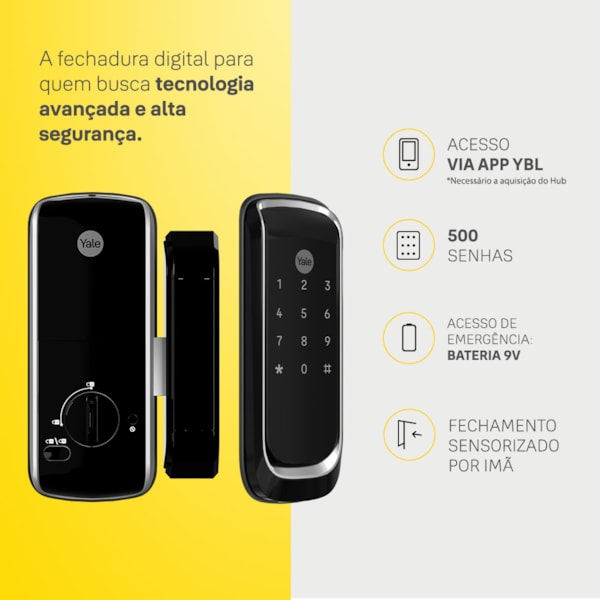 Segunda imagem do produto Fechadura Digital YBL 410 S c/ abertura remota via bluetooth