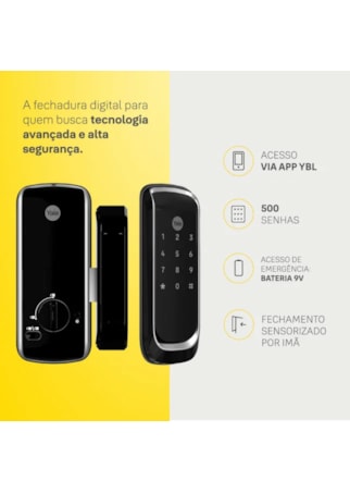 Segunda imagem do produto Fechadura Digital YBL 415 B c/ abertura remota via wifi