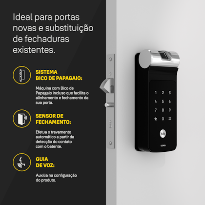 Fechadura Digital YDF 40A BP para Porta de Correr - com Biometria e Senha