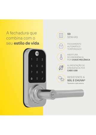 Segunda imagem do produto Fechadura Digital YDL 120 com Maçaneta, Senha e Chave