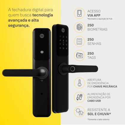 Segunda imagem do produto Fechadura Digital YDM 60 Multiponto + Kit Conectividade | Direito
