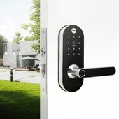 Produto Fechadura Digital YMC 420W com Zigbee integrado - abre por biometria, senha, cartão e chave
