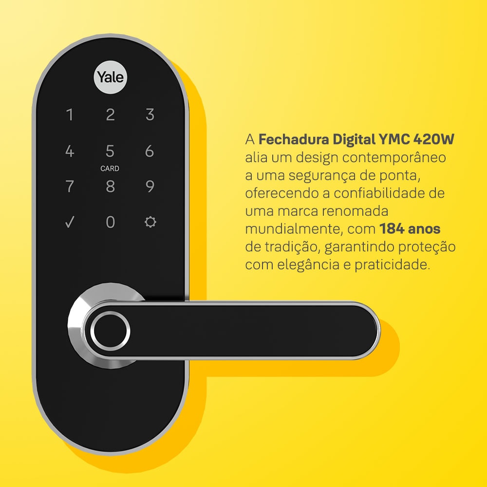 Fechadura Digital YMC 420W com Zigbee integrado - abre por