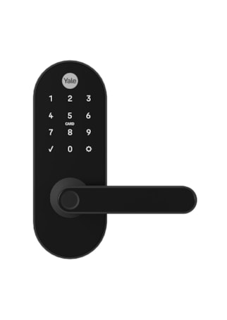 Fechadura Digital YMC 420W Preto Fosco - Abre por biometria, senha, cartão e chave