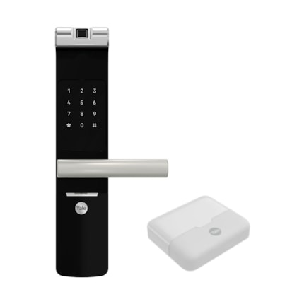 Fechadura Digital YMF 40A abre com APP, Biometria e Senha - Trinco Lingueta e Reversível + Kit Conectividade