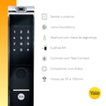 Fechadura Digital YMF 40A RL abre com Biometria e Senha - Trinco Rolete + Kit Conectividade