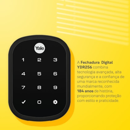 Segunda imagem do produto Fechadura Digital YRD 256 Preta com Senha | Yale