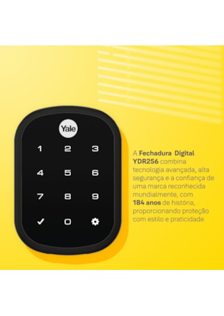 Segunda imagem do produto Fechadura Digital YRD 256 Preta com Senha | Yale