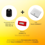 Fechadura Digital YRD 256 RL abre com APP e Senha - Trinco Rolete + Kit Conectividade