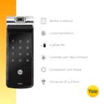 Kit Conectividade + Fechadura Digital YDF 40A com APP, Biometria, Senha - Trinco Lingueta Tubular