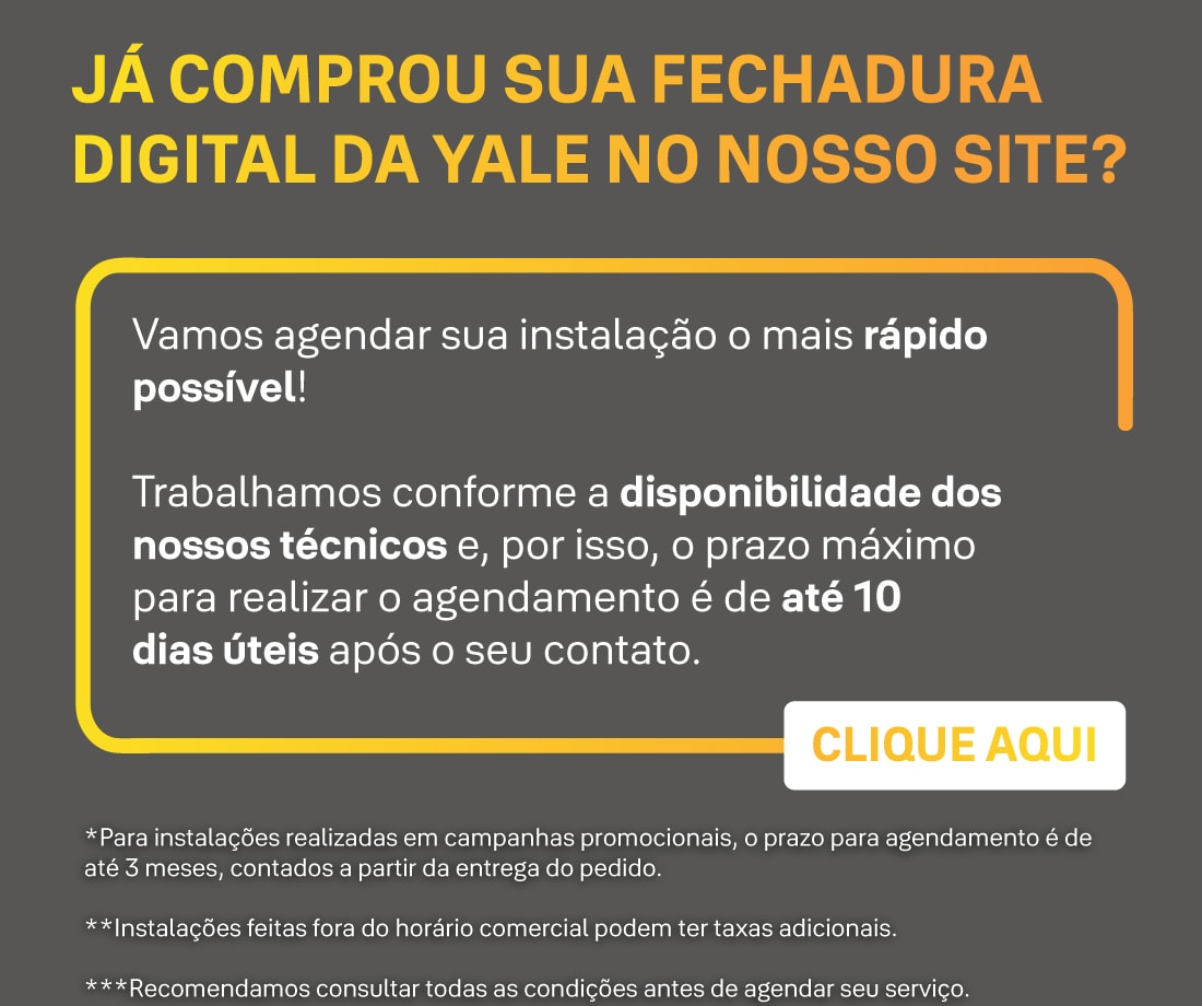 Fechadura Yale - Componentes internos e montagem - Clique para agendar instalação pelo WhatsApp